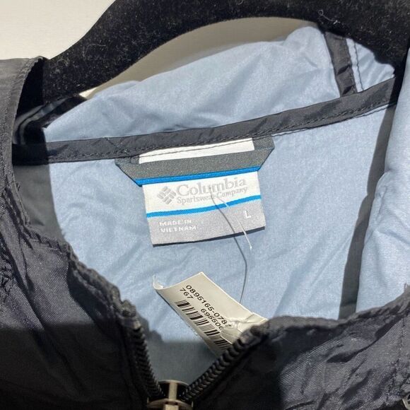 Columbia Men's Black Full Zip Drawstring Hooded Windbreaker Jacket Sz Medium NWT - Picture 4 of 11